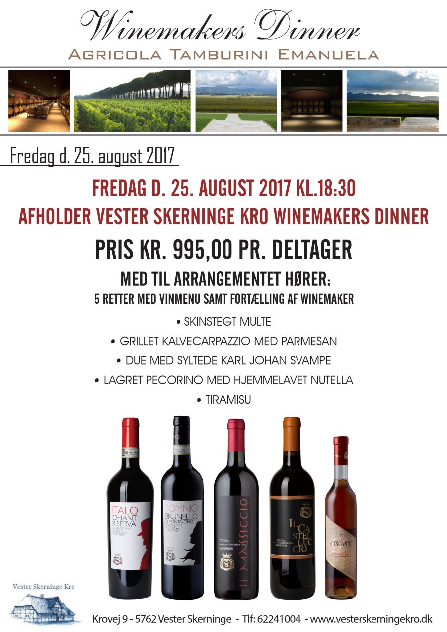 25. august – Winemakers dinner